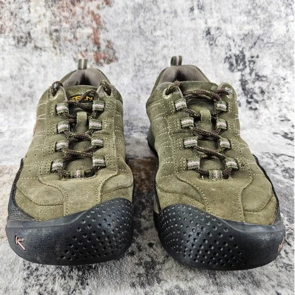 Keen Hiking Trail Shoes Womens 10 Olive Green Suede Lace Up Rubber Toe Rugged - Picture 2 of 16